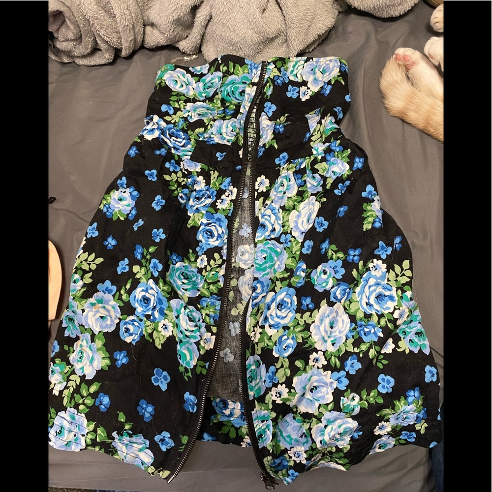 Zip up dress with pockets floral